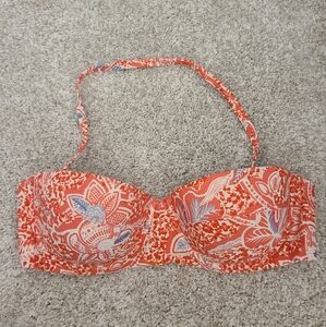 Floral Strapless Bikini Top- Tory Burch